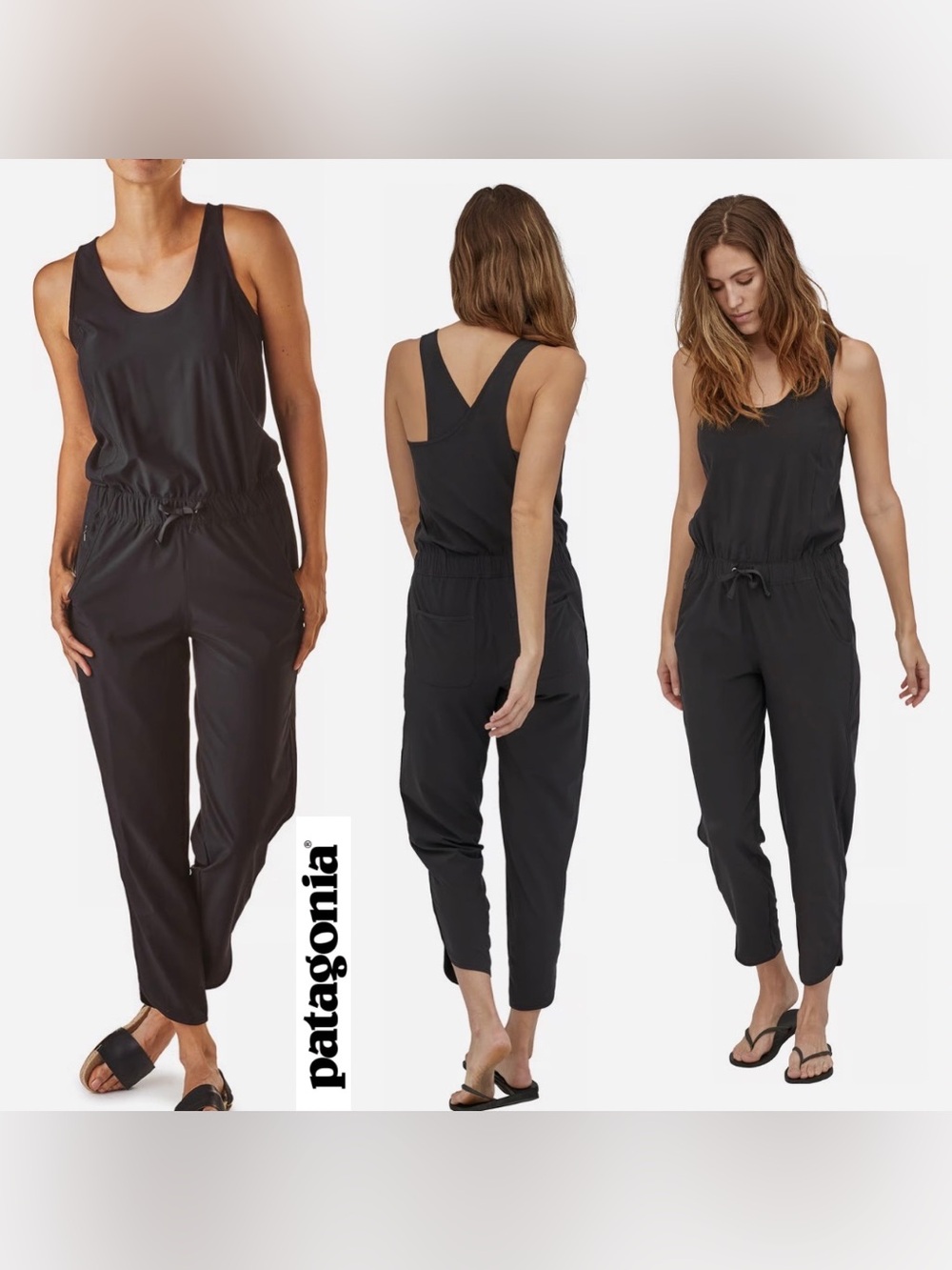 NWT Patagonia Women's Fleetwith Jumpsuit / Romper in Black XL